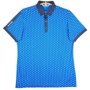 Galvin Green Golf Polo Shirt Blue White Bird Pattern 2X Large Men‎